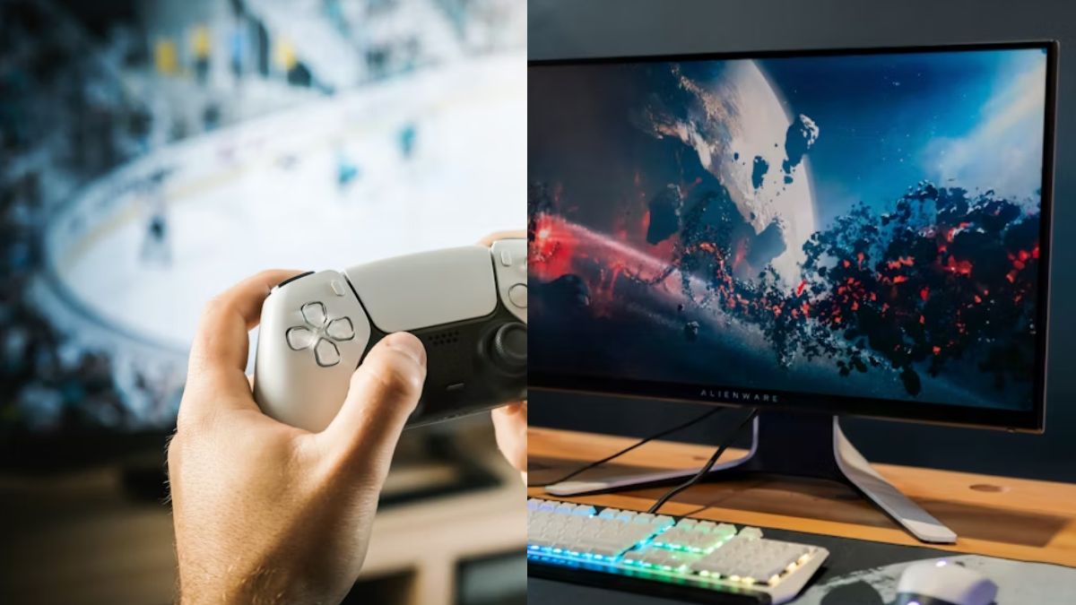 imagem dividida entre console ou pc.